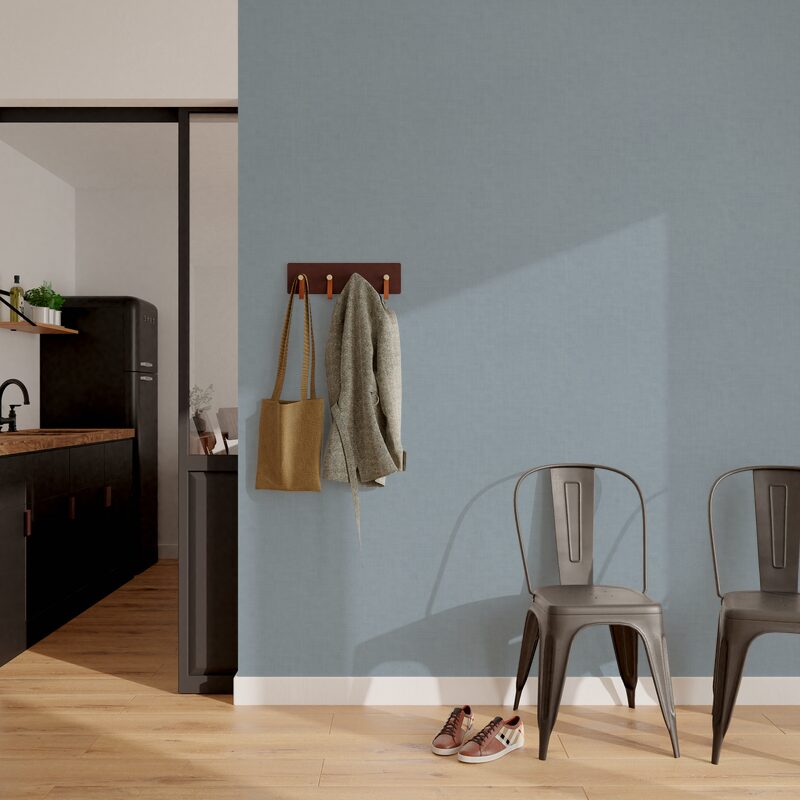 Papier peint intissé BYRON coloris bleu grisé