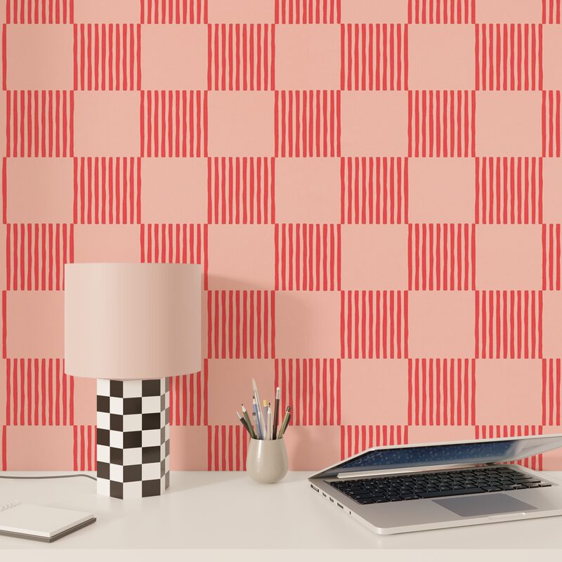 Papier peint intissé DAMIEN coloris rose poudré