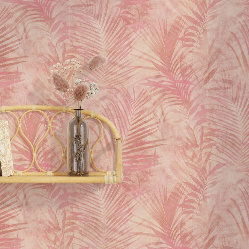 Papier peint intissé AMAZONIA X NEW WALLS coloris rose moyen