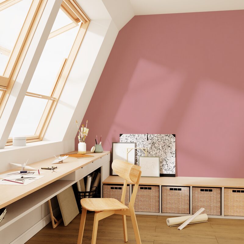 Papier peint intissé OPAL coloris rose corail