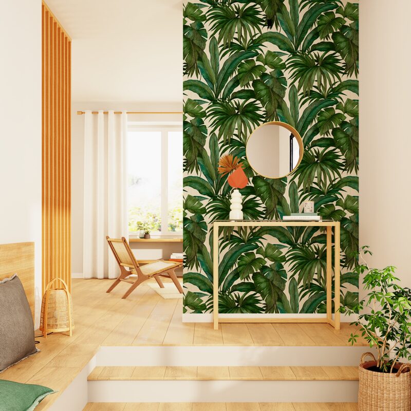 Papier peint intissé VERSACE GIUNGLA coloris blanc
