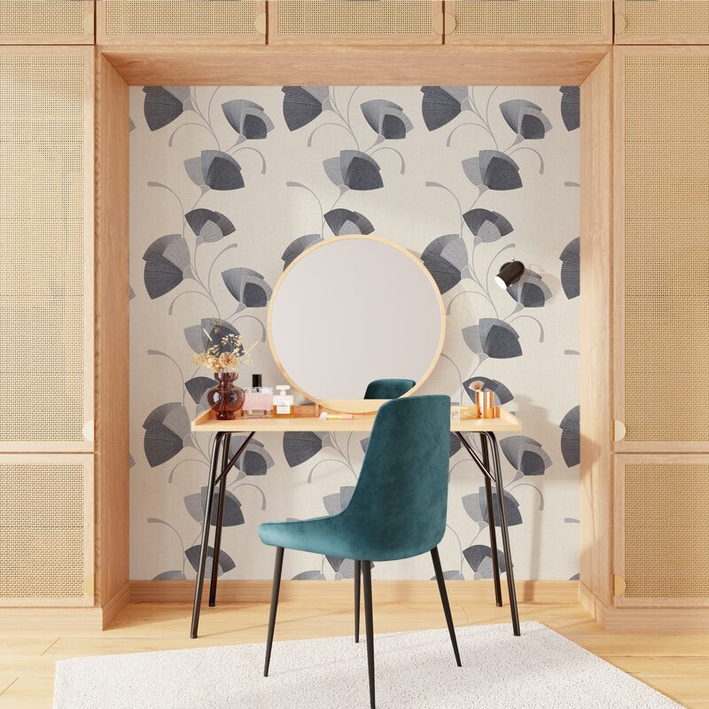 Papier peint intissé FLOWER EVENTAIL coloris blanc