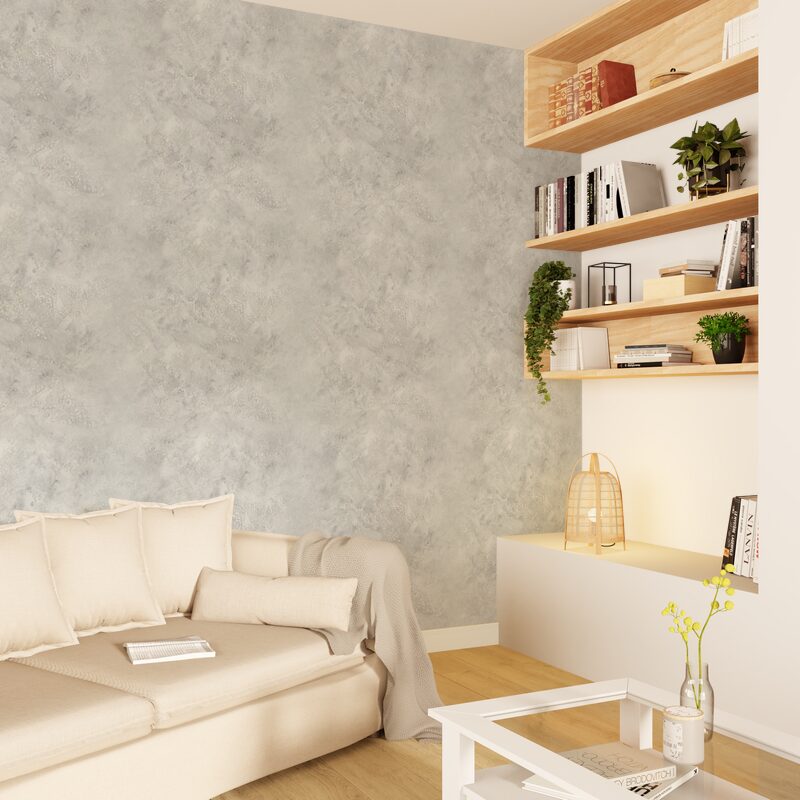 Papier peint intissé BAILA coloris gris perle