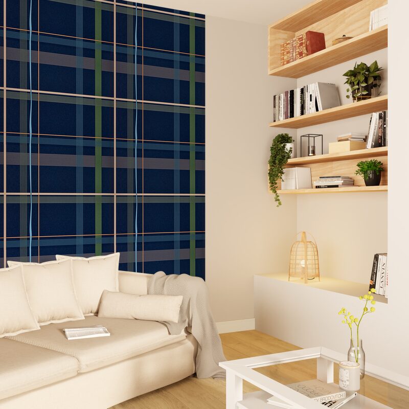 Papier peint intissé BENSIMON MALO coloris bleu marine