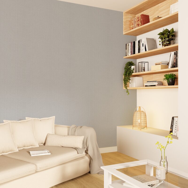 Papier peint intissé TEXIA coloris gris perle
