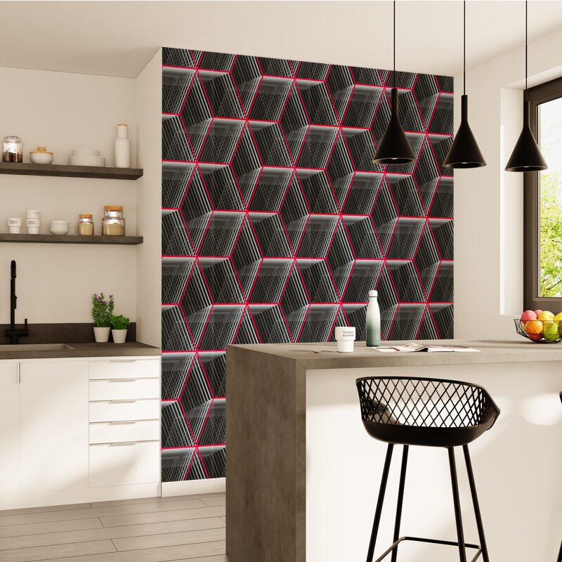 Papier peint intissé ASHTON coloris noir