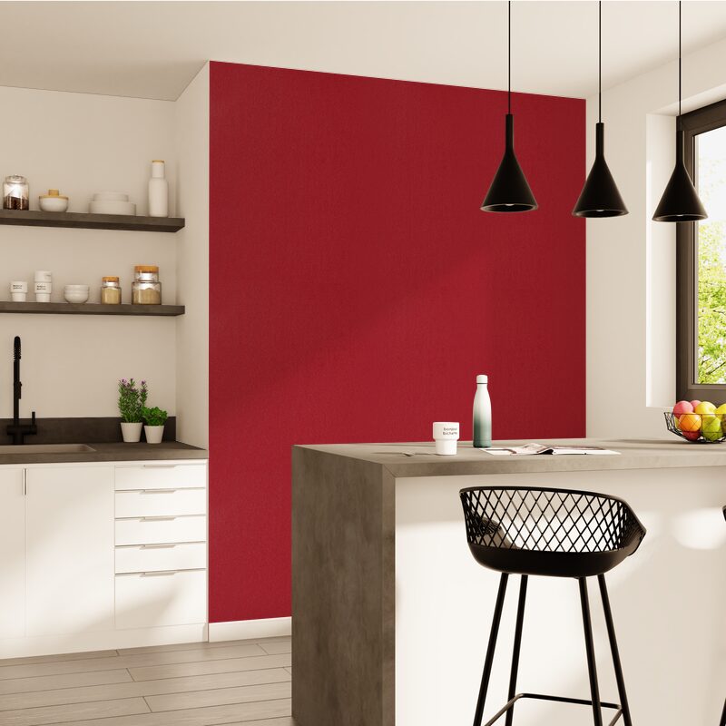 Papier peint vinyle RAGTIME coloris rouge coquelicot