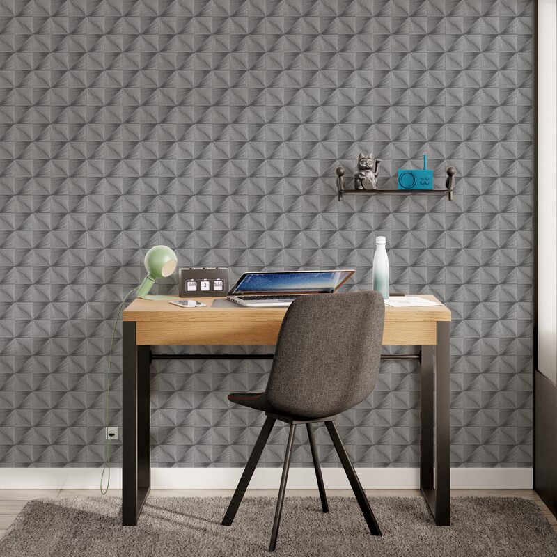 Papier peint intissé STELLAR coloris gris acier