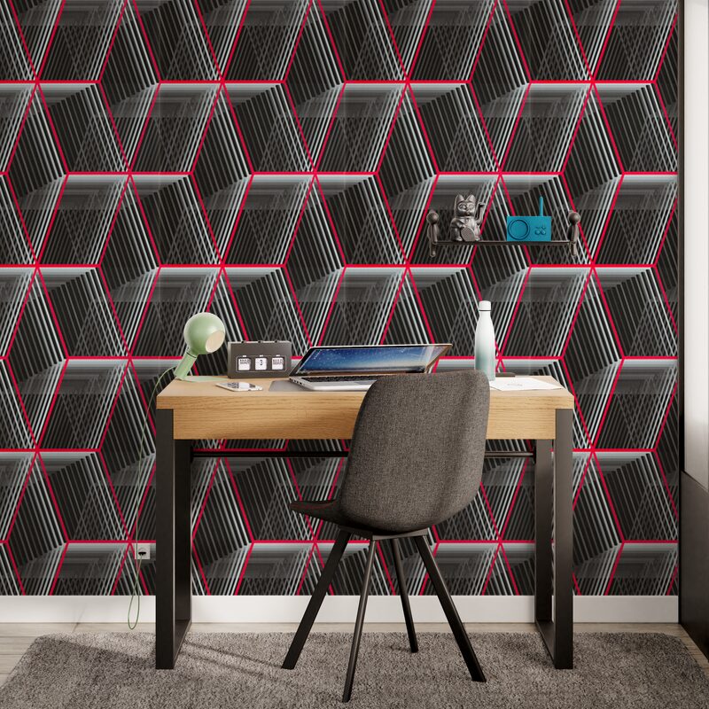 Papier peint intissé ASHTON coloris noir
