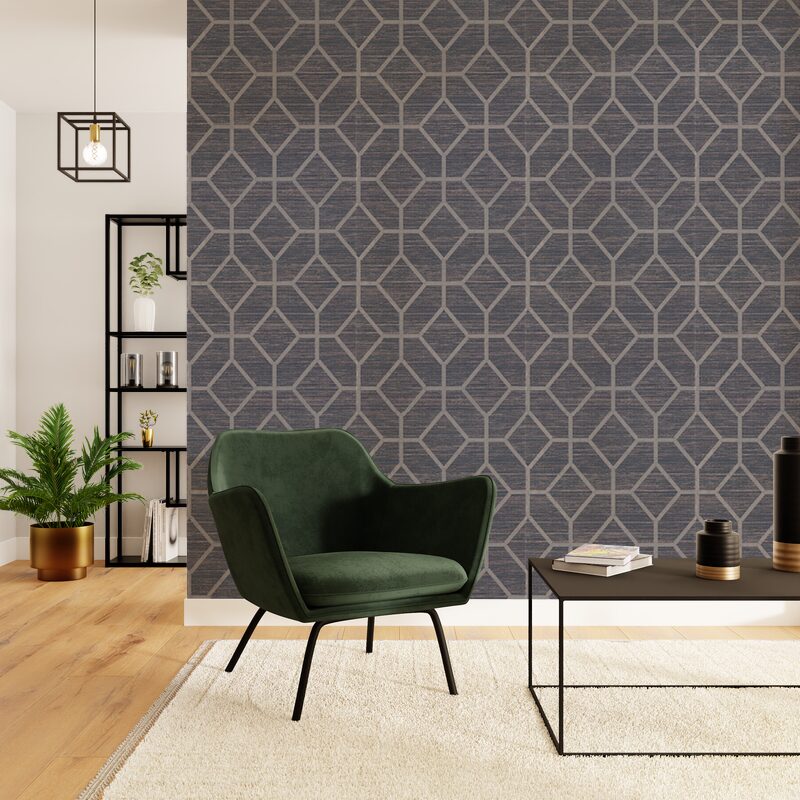Papier peint intissé KHAN DESIGN coloris gris moyen