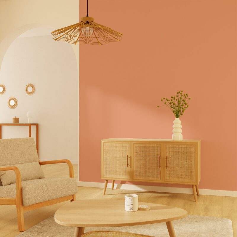 Papier peint intissé MALYA coloris papaye