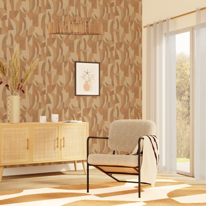 Papier peint intissé DAMARA coloris terracotta