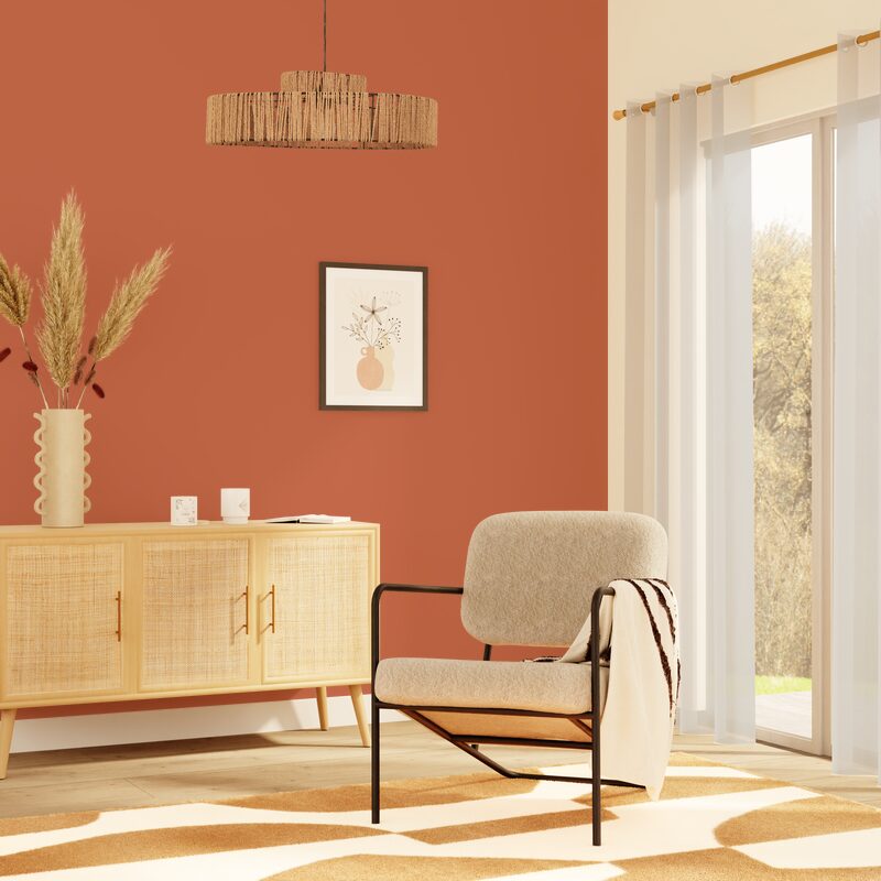 Papier peint intissé OPAL coloris terracotta