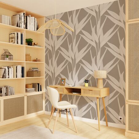 Papier peint vinyle LAUREN coloris lin