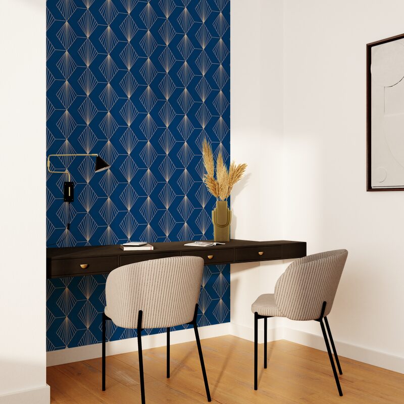 Papier peint intissé GATSBY coloris bleu marine
