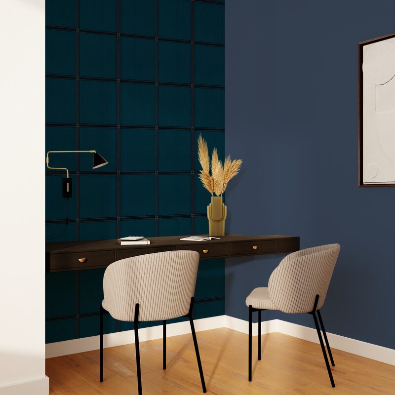 Papier peint intissé HAROLD coloris bleu marine