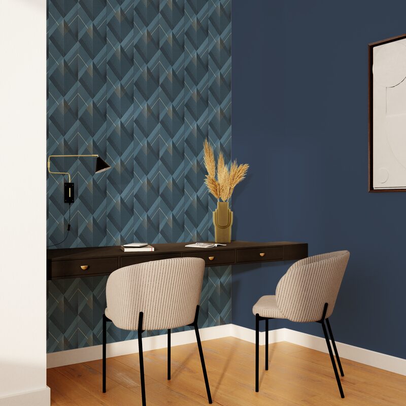 Papier peint intissé STANFORD coloris bleu nuit