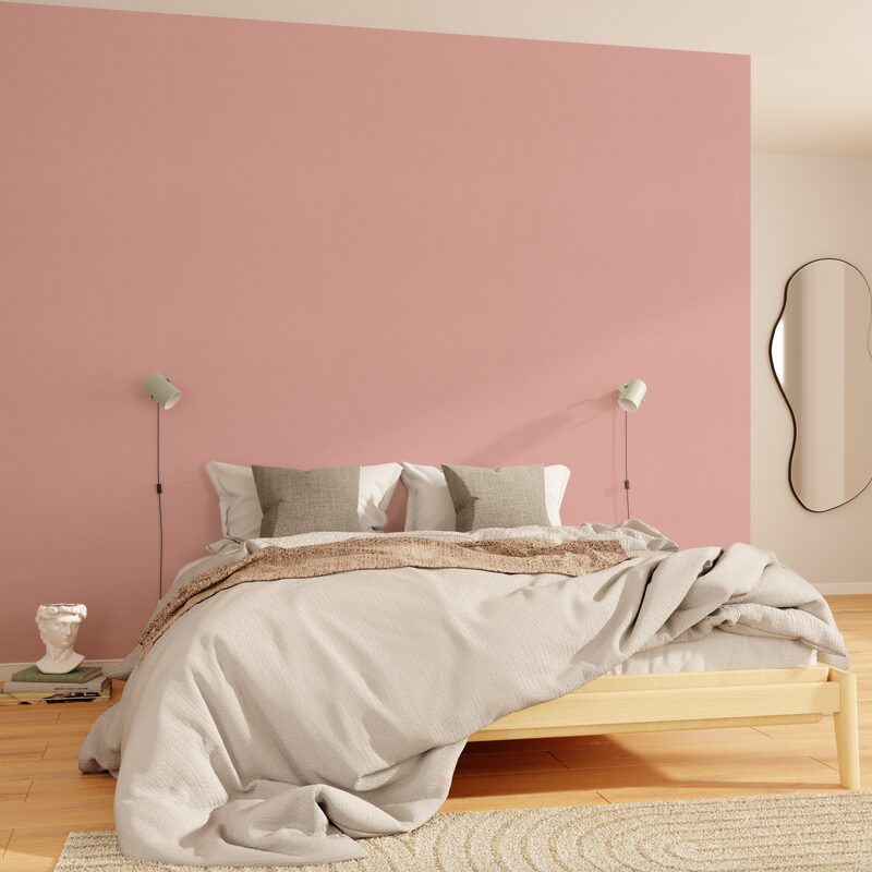 Papier peint intissé FLORENTINE coloris rose poudré
