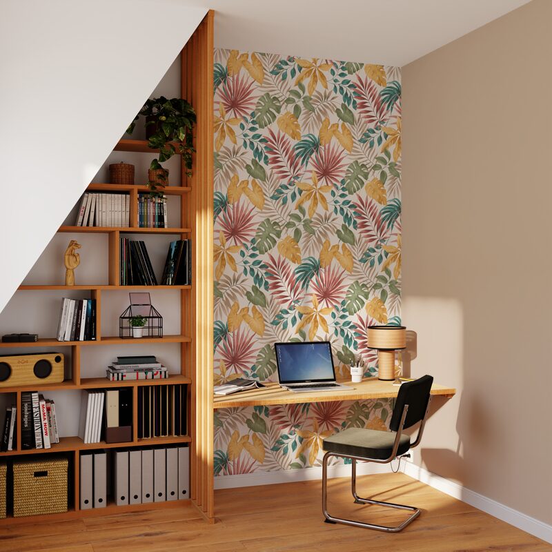 Papier peint intissé LINDORA coloris multicolore