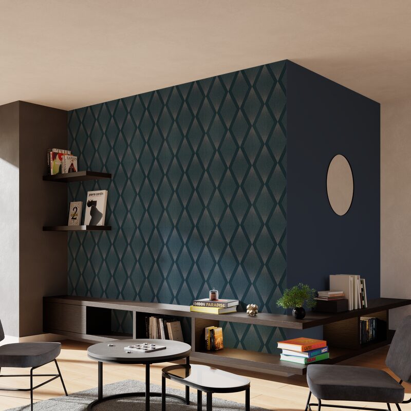 Papier peint intissé LUXURY coloris bleu nuit