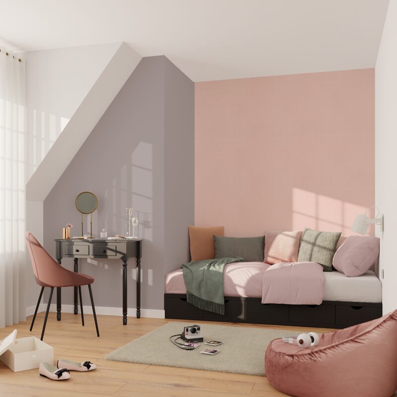 Papier peint intissé MALYA coloris rose poudré