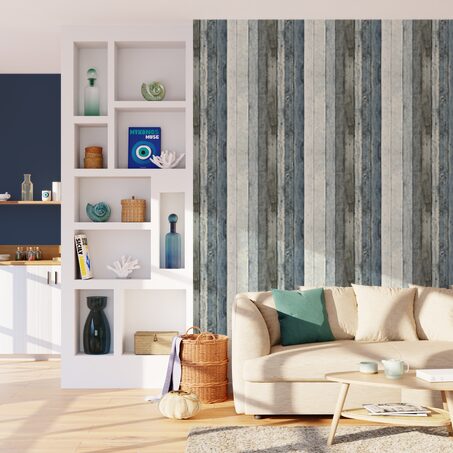 Papier peint intissé MIRAMAR coloris bleu ciel