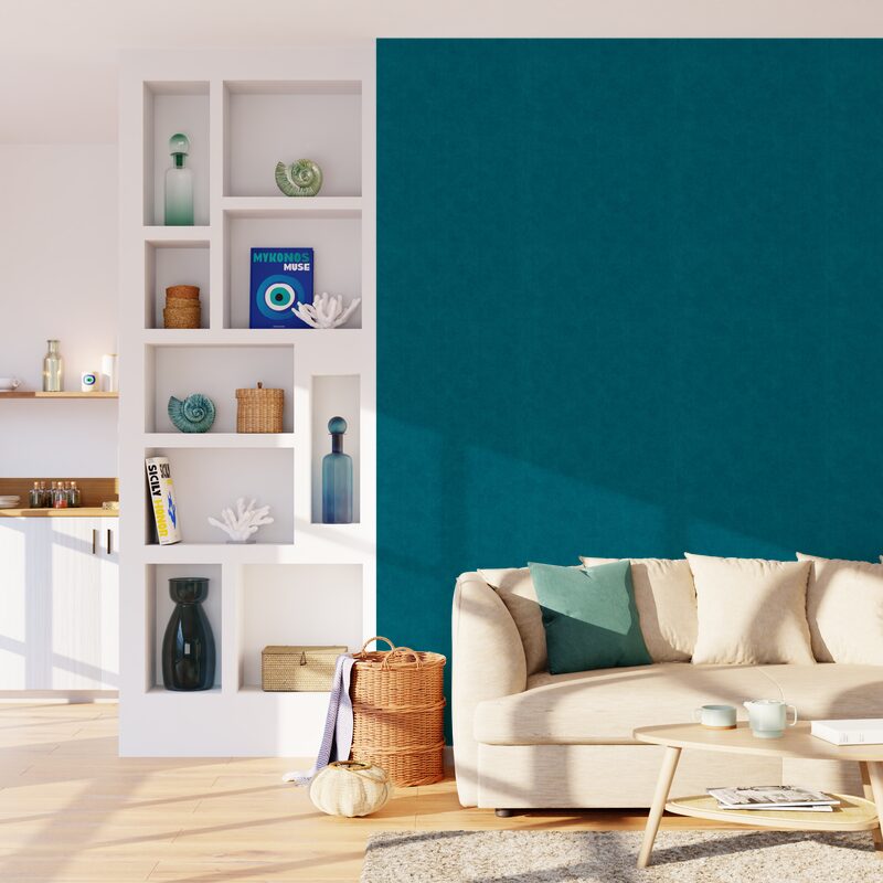 Papier peint intissé ESSENTIELLE coloris bleu pétrole
