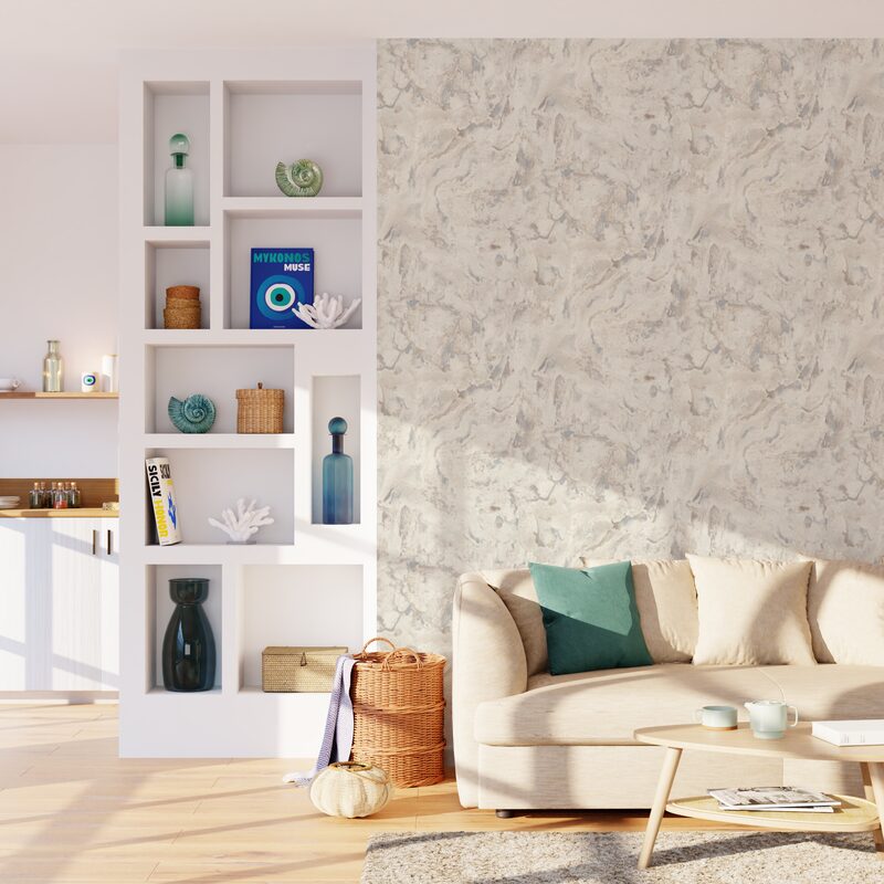 Papier peint intissé MINERAL coloris blanc