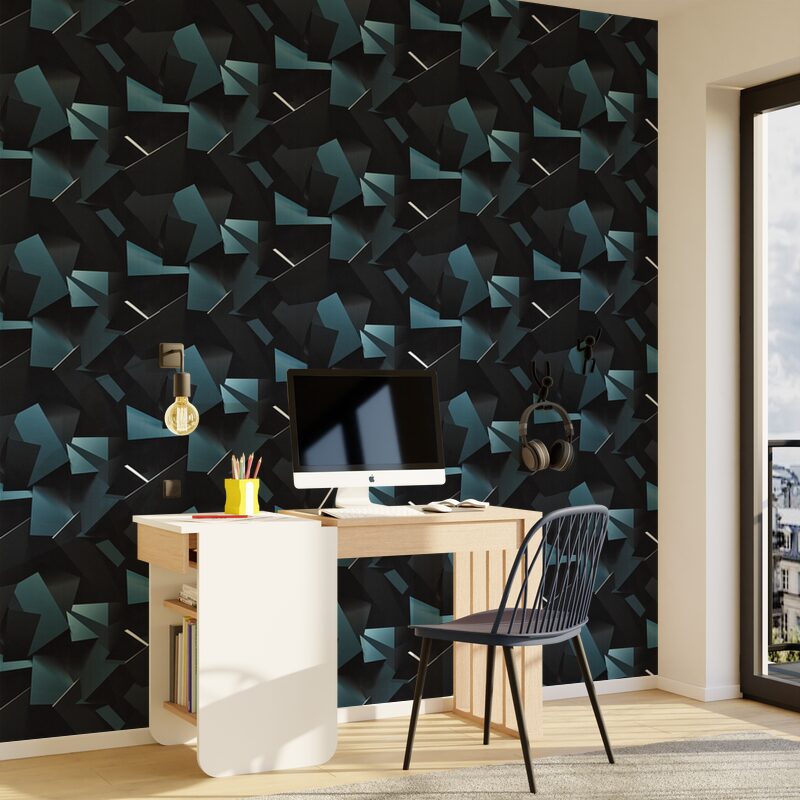 Papier peint intissé FLYNN coloris bleu nuit