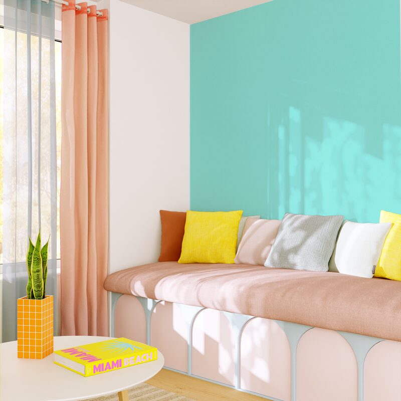 Papier peint intissé ENJOY coloris bleu aqua