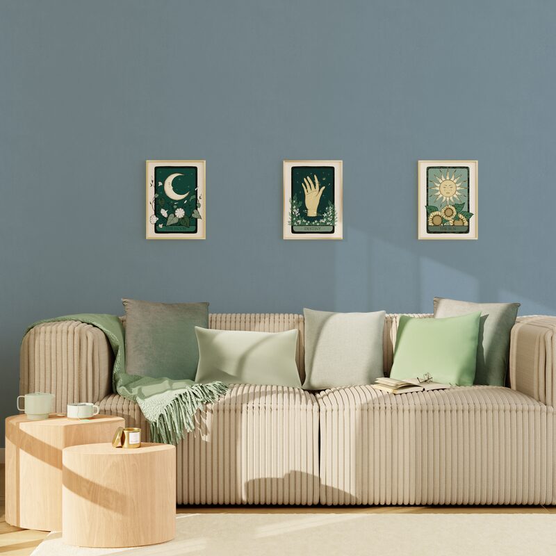 Papier peint intissé CLASSIC LINE coloris bleu fumé