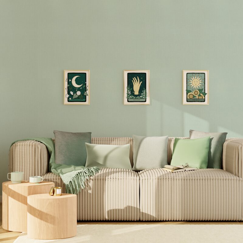 Papier peint intissé MALYA coloris vert de gris