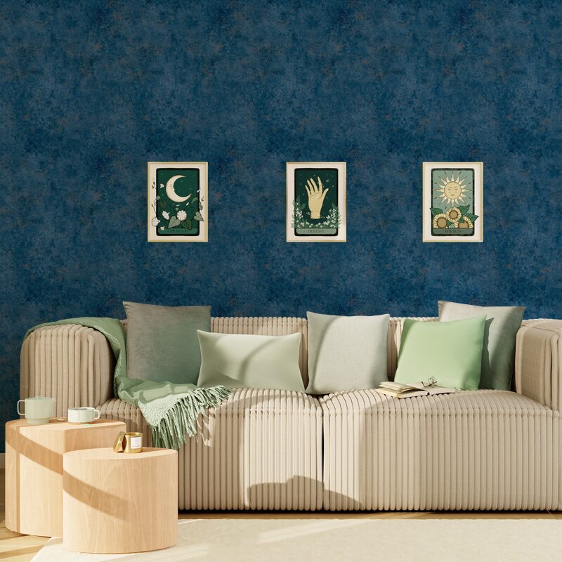 Papier peint intissé SKYLA coloris bleu profond