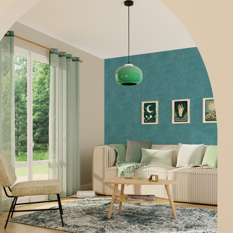 Papier peint intissé CLASSIC LINE coloris bleu acier