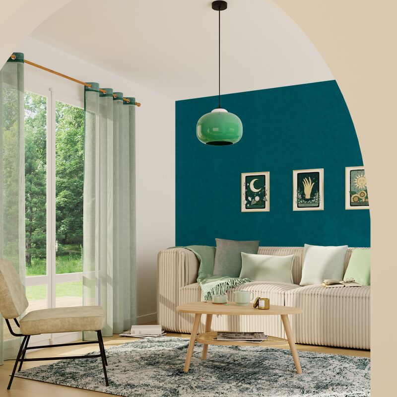 Papier peint intissé ESSENTIELLE coloris bleu pétrole