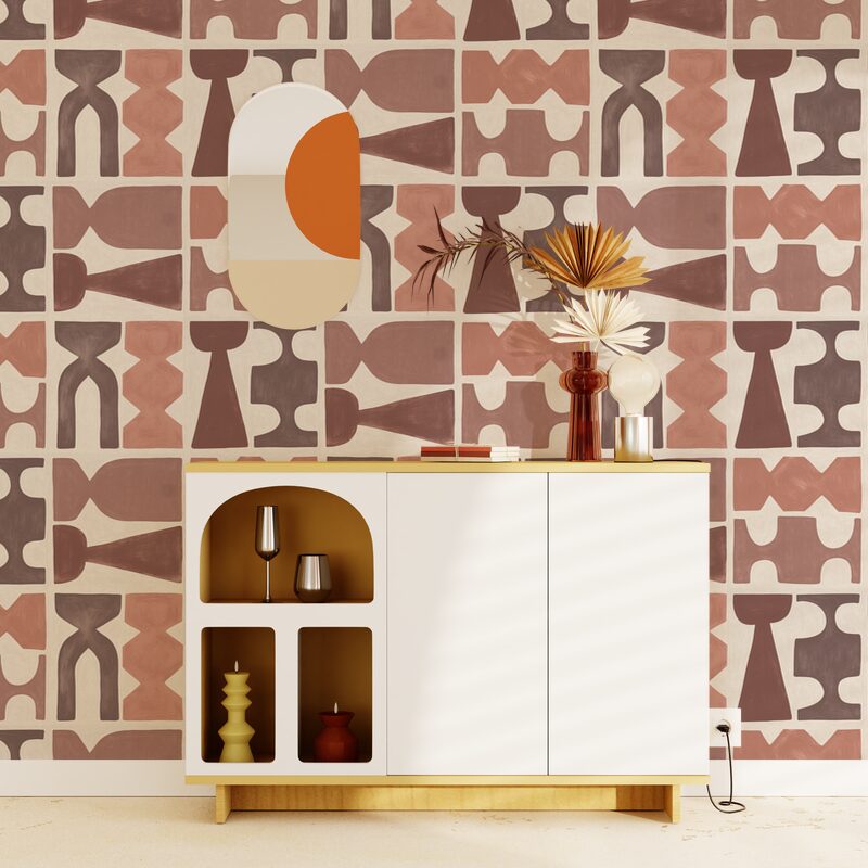 Papier peint intissé MAIANA coloris terracotta