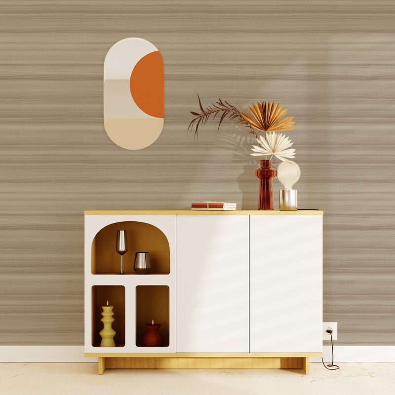 Papier peint intissé MAEH coloris beige foncé