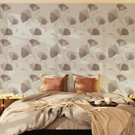 Papier peint intissé FLOWER EVENTAIL coloris blanc