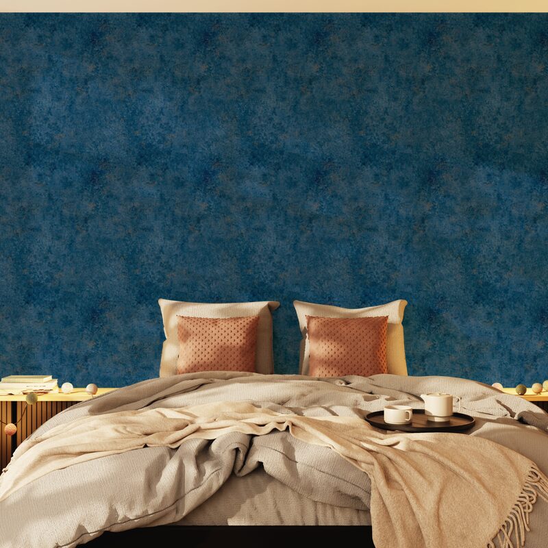 Papier peint intissé SKYLA coloris bleu profond
