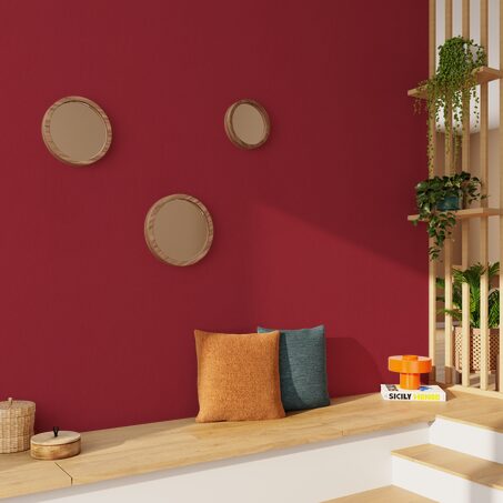 Papier peint intissé CALICO coloris rouge griotte