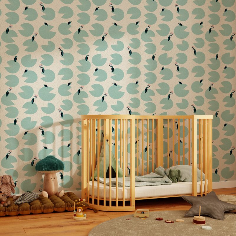 Papier peint intissé AKIRA coloris bleu aqua