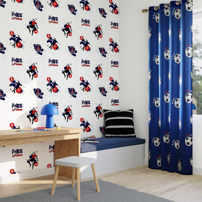 Papier peint PSG coloris blanc