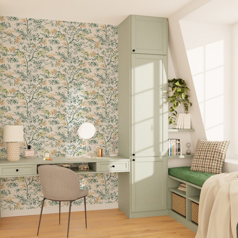 Papier peint intissé AMAYA coloris vert anglais