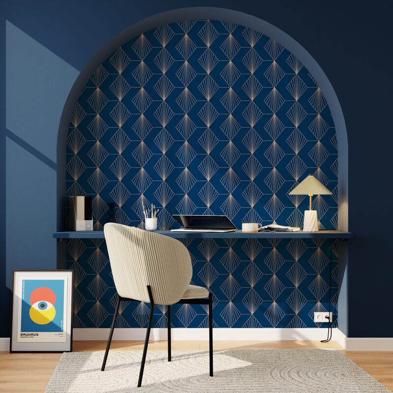 Papier peint intissé GATSBY coloris bleu marine