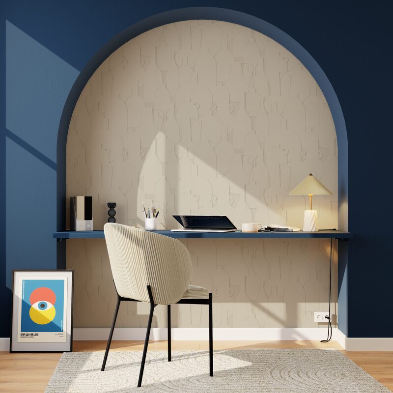 Papier peint intissé JARRES coloris beige clair