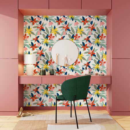 Papier peint intissé FLORYA coloris multicolore