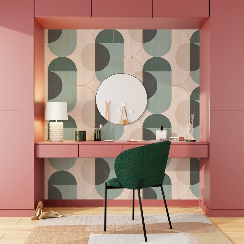 Papier peint intissé NAKILA coloris vert d'eau