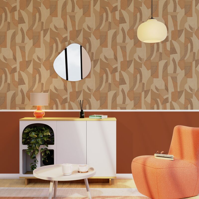 Papier peint intissé DAMARA coloris terracotta