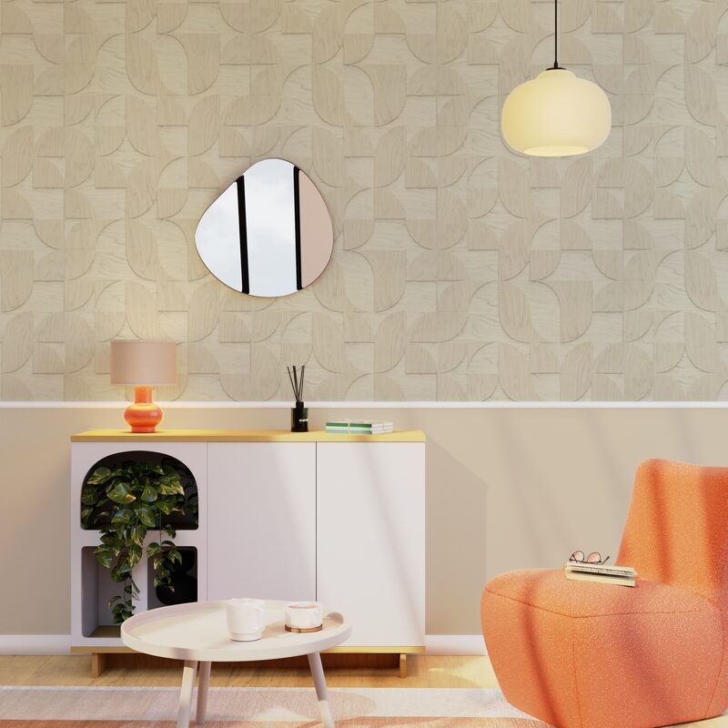 Papier peint intissé KENLEY coloris beige chaud