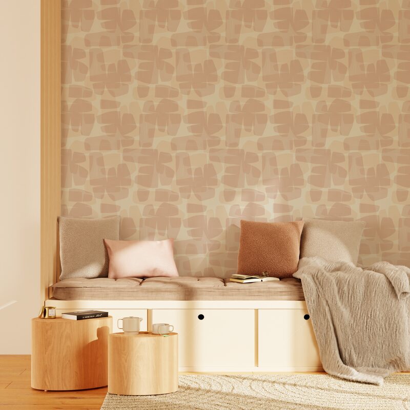 Papier peint intissé MAJAH coloris beige rosé